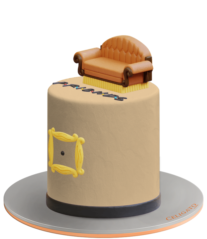 Friends Couch cake on transparent background