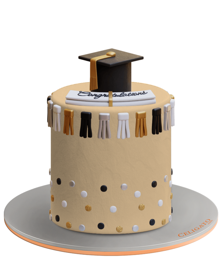 Graduation Hat Two Congrats Graduate Round Cake on transparent background