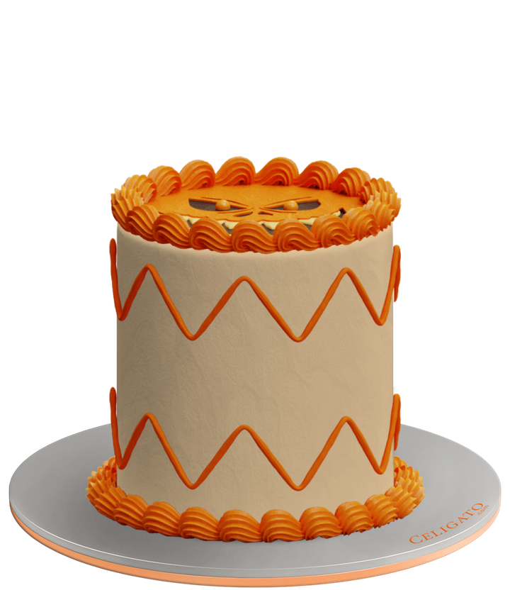 Pumpkin cake on transparent background