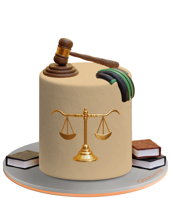 Justice Is Served cake on transparent background