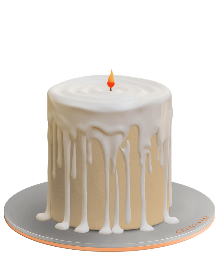 Candle cake on transparent background