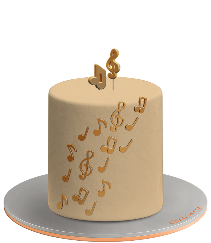 Music Notation cake on transparent background