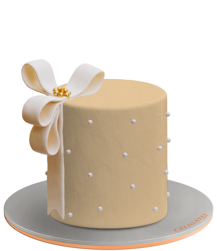 Pearly Ruffles cake on transparent background