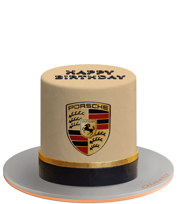Porsche Car cake on transparent background