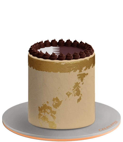 Qatar flag cake on transparent background