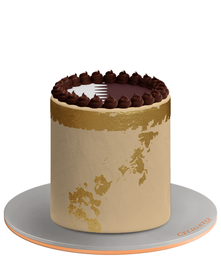 Qatar flag cake on transparent background