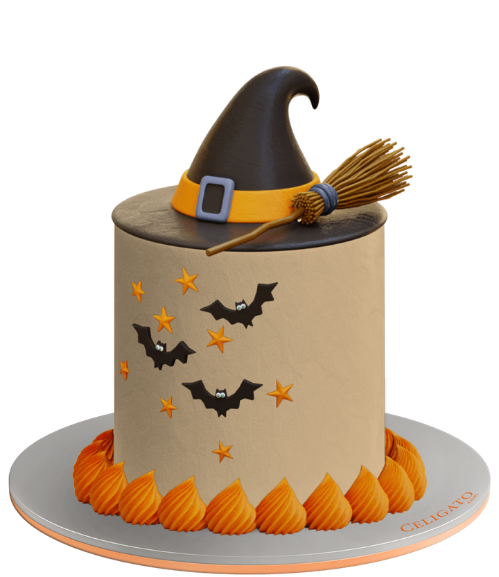 Witch Hat The Cartoon Favorites Round Cake on transparent background