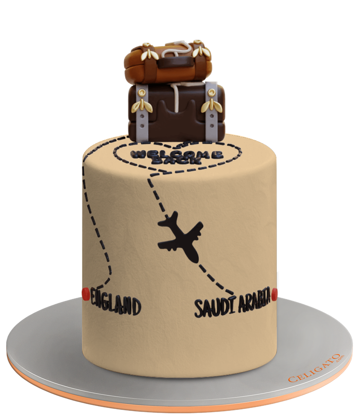 Welcome Back Saudi Welcome Baby Round Cake on transparent background