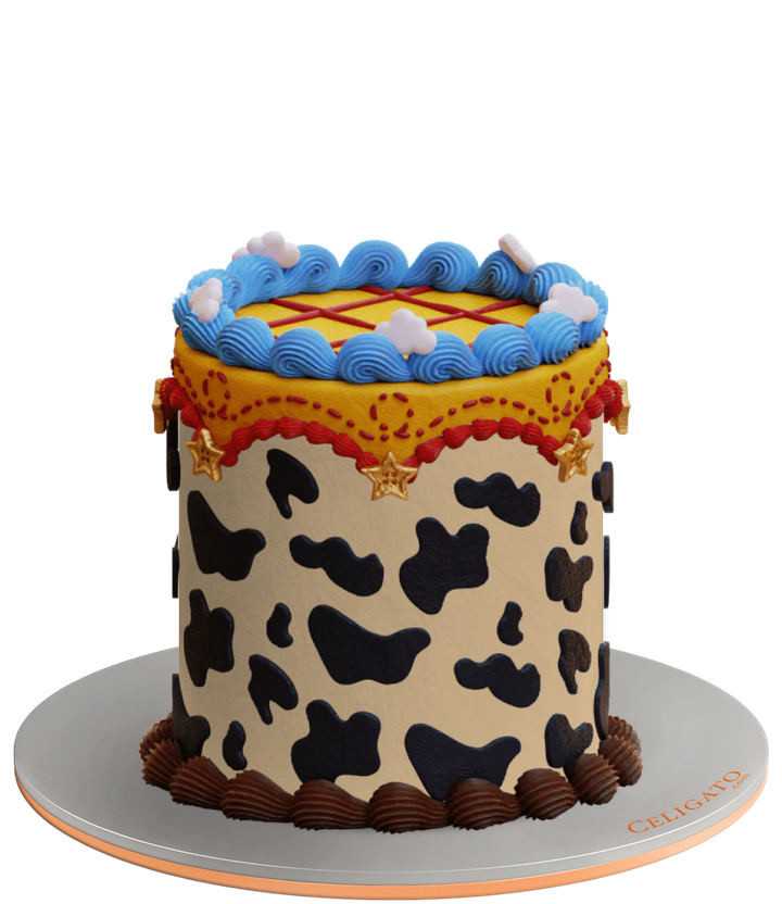 Woody toy story cake on transparent background