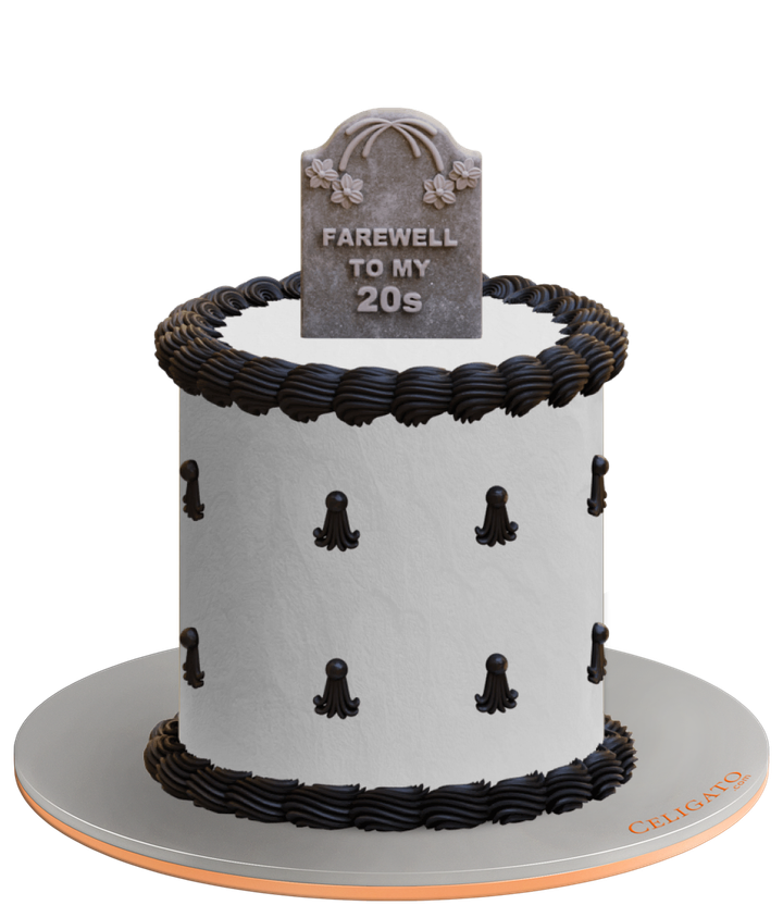 20's farewell cake on transparent background