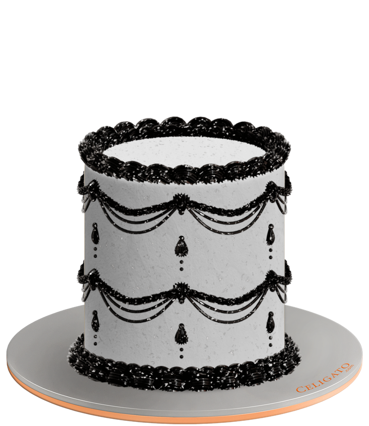 Retro Glitter cake on transparent background