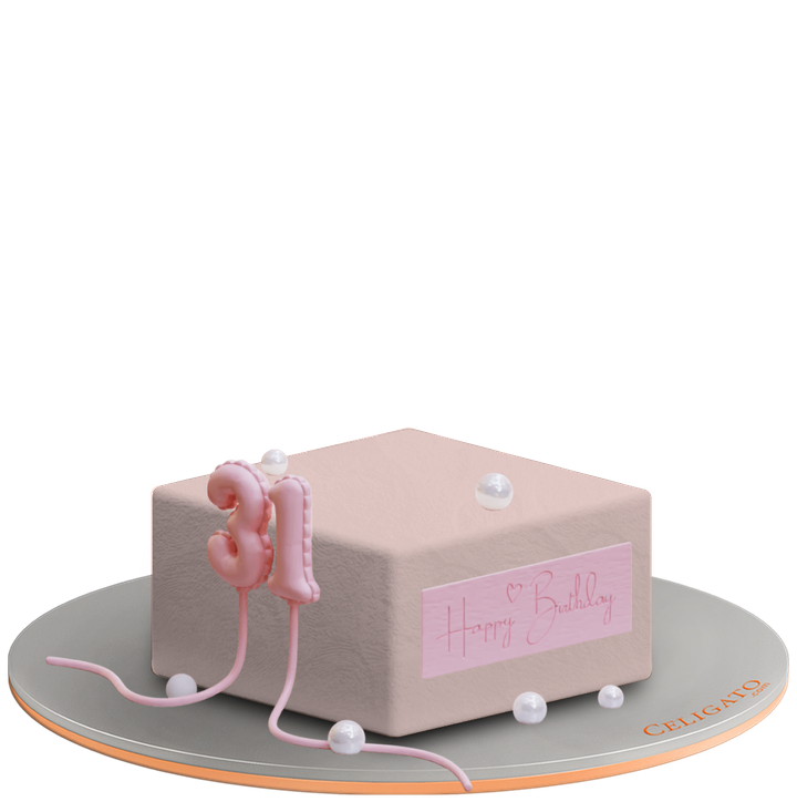 Birthday Balloon Cake on transparent background