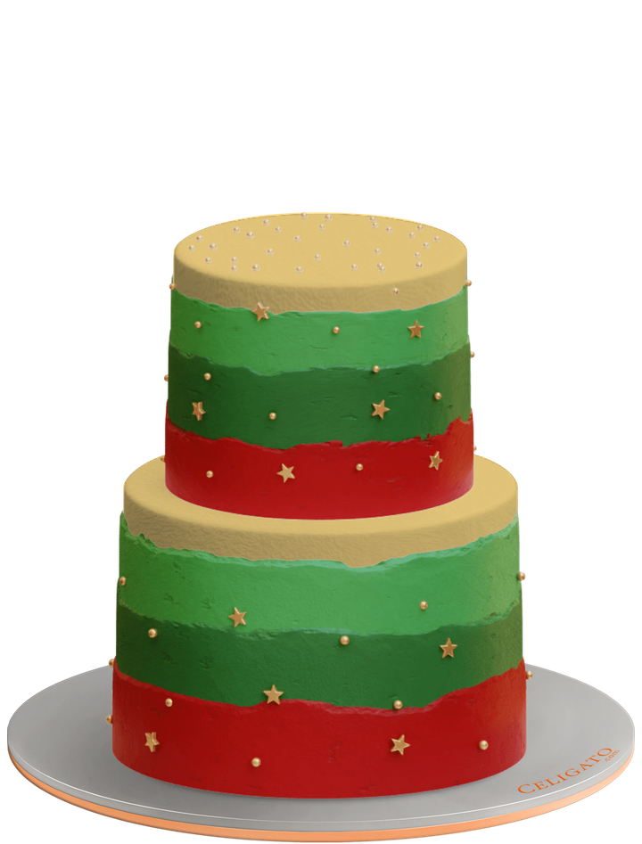 Holidays stars cake on transparent background