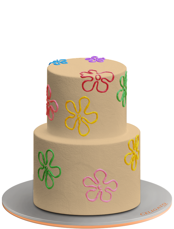 Spongebob Flower cake on transparent background