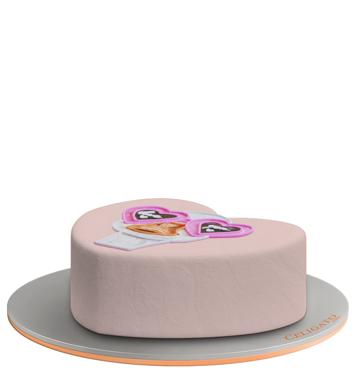 Heart Eyes Duck cake on transparent background