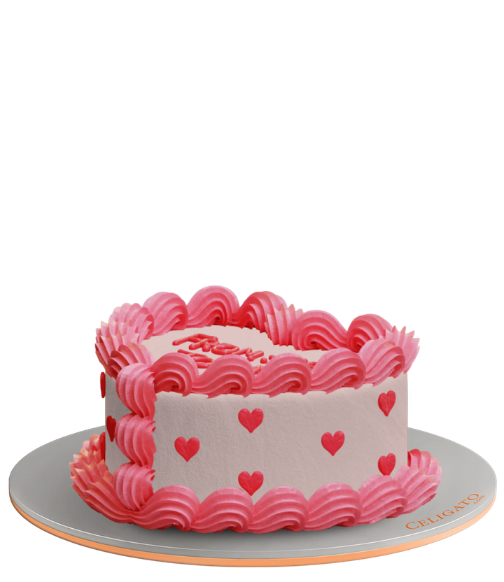 Retro Hearts cake