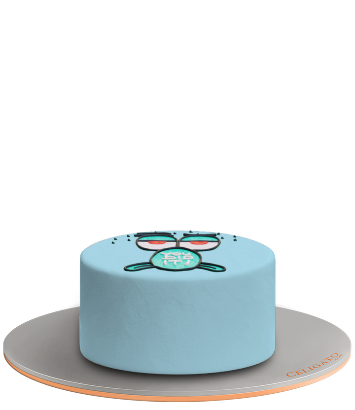 Squidward cake on transparent background