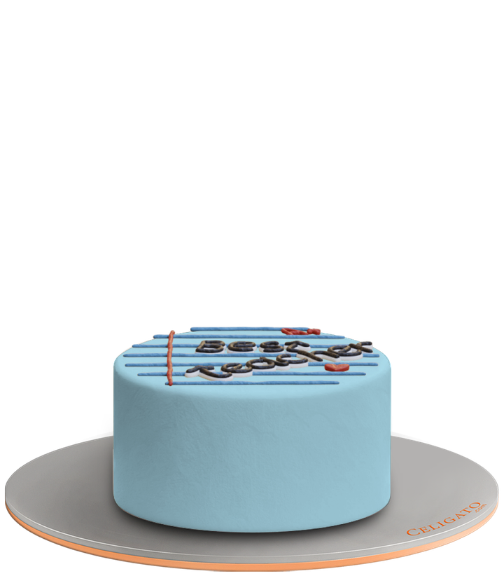 Fav teacher cake on transparent background