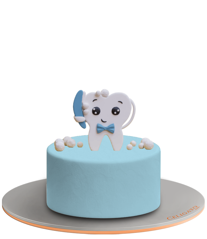 Baby Teeth cake on transparent background