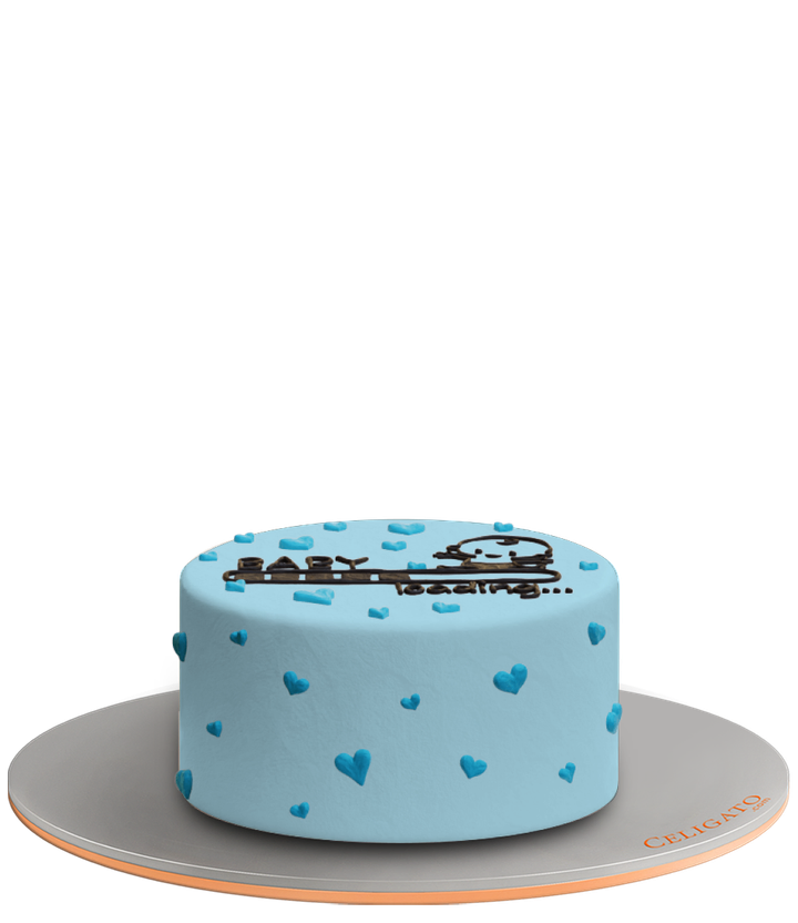 Loading Baby Boy! cake on transparent background