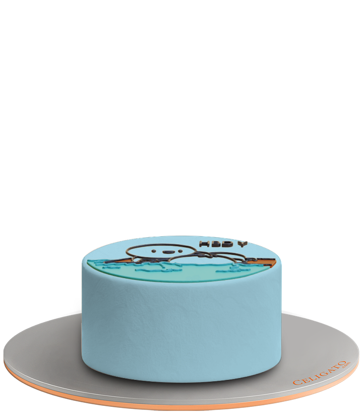Sinking cake on transparent background