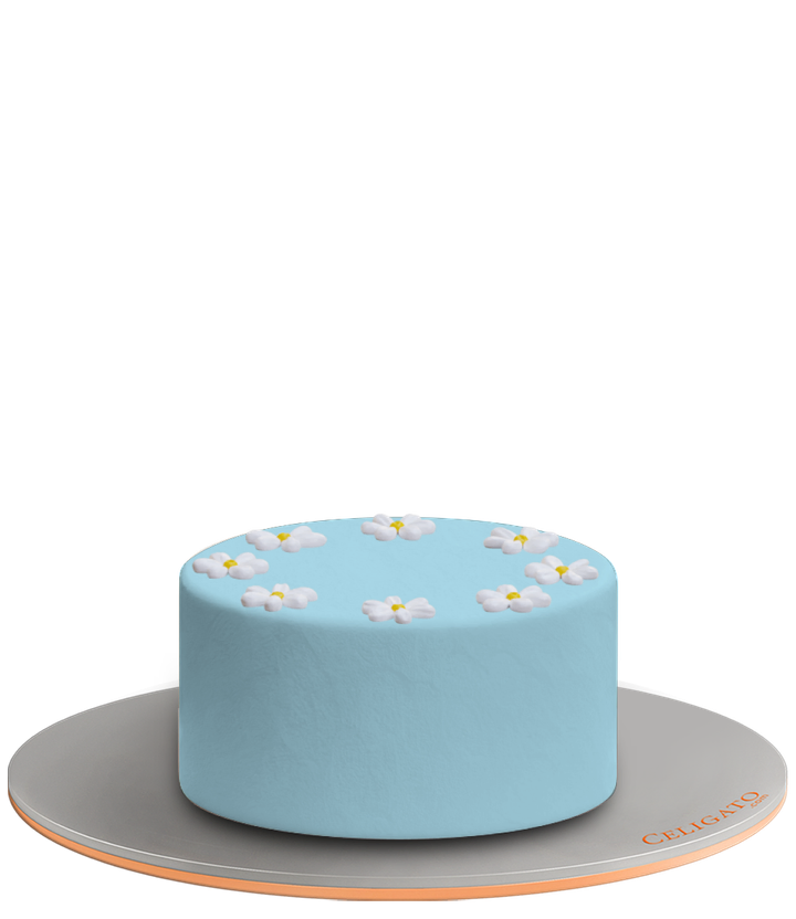 Mini Flowers cake on transparent background