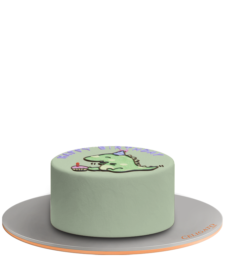 Dino cake on transparent background