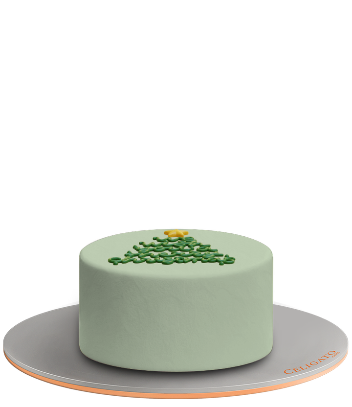 Merry Christmas cake on transparent background