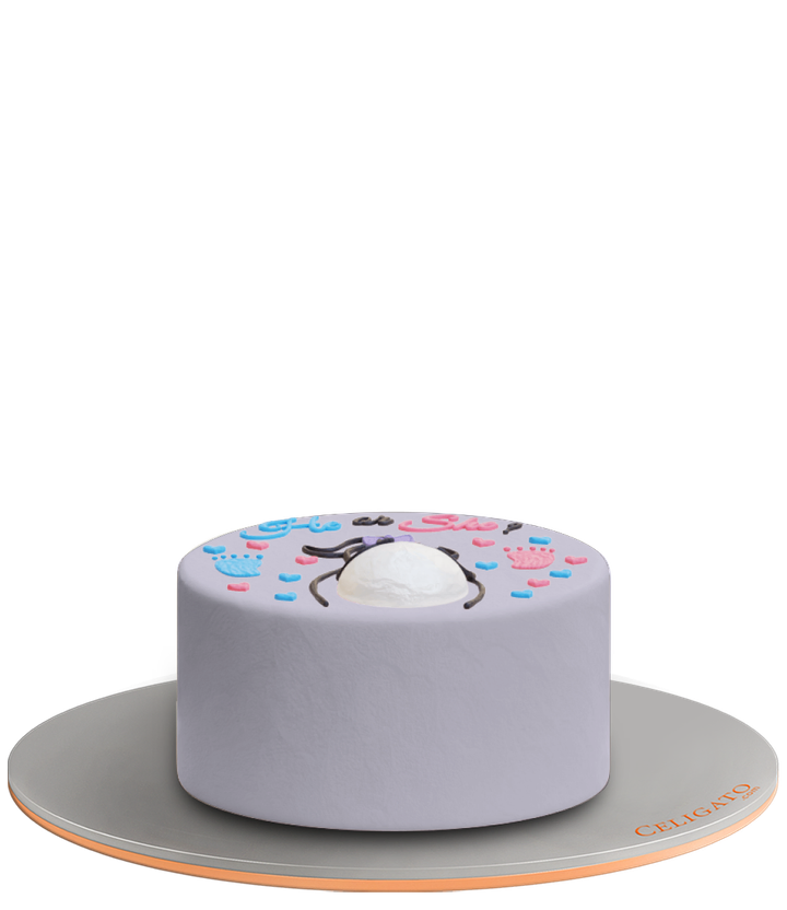 He or She cake on transparent background