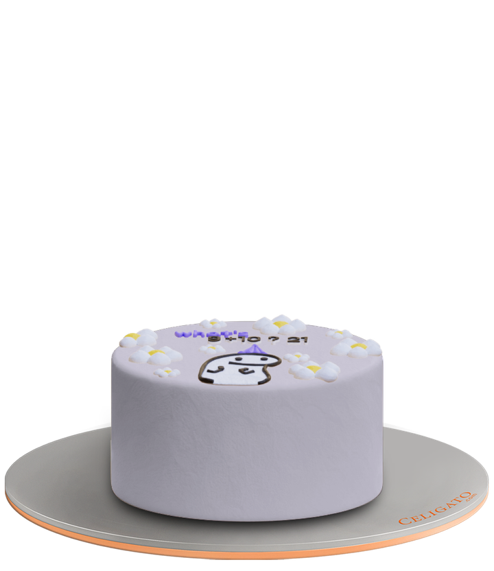 Calculating cake on transparent background