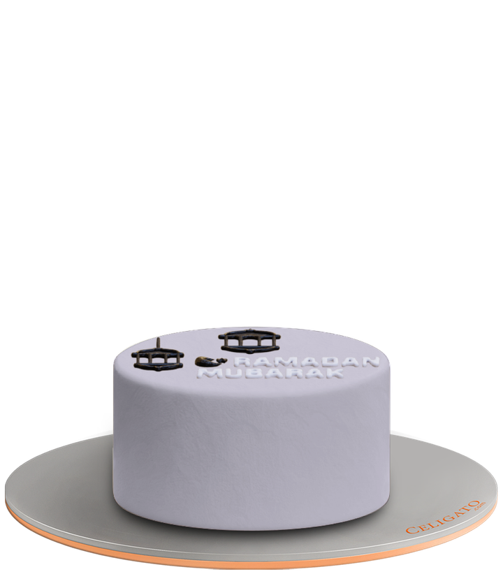 Ramadan Mubarak cake on transparent background