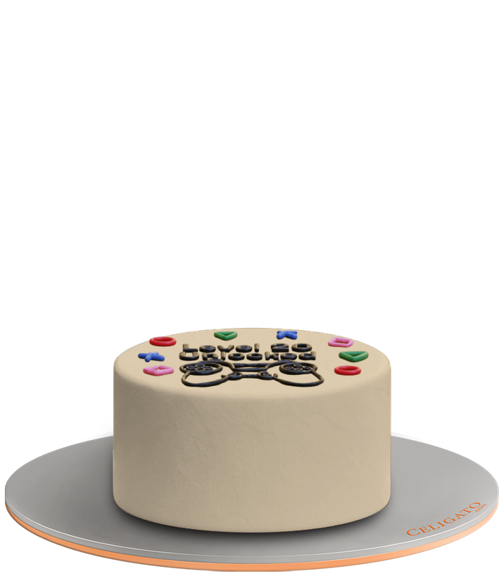 Player One cake on transparent background