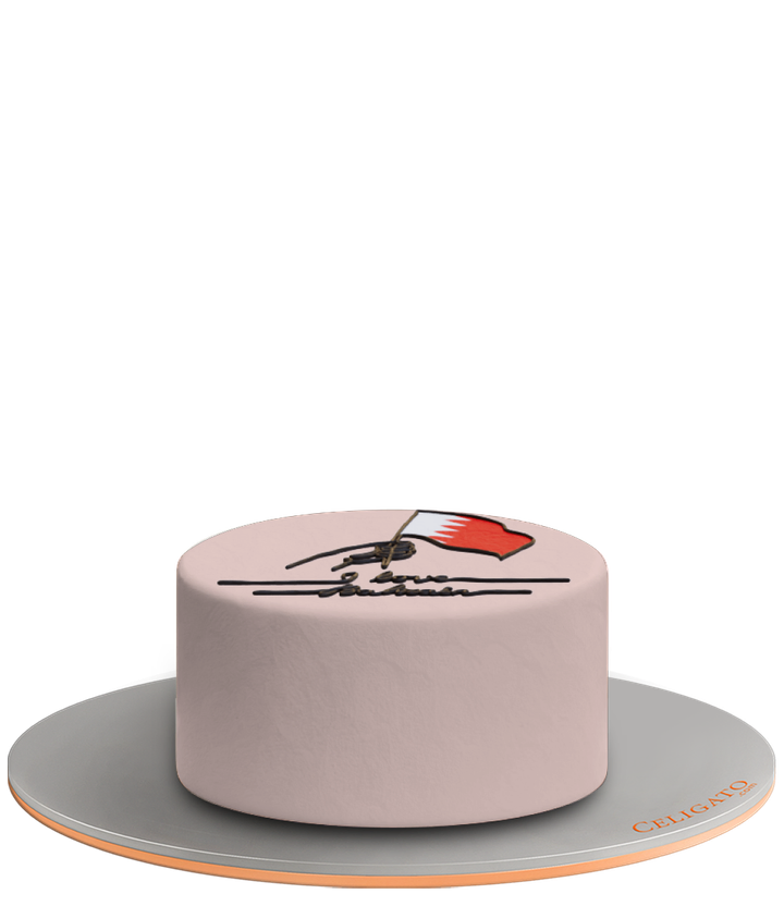 I Love Bahrain cake on transparent background