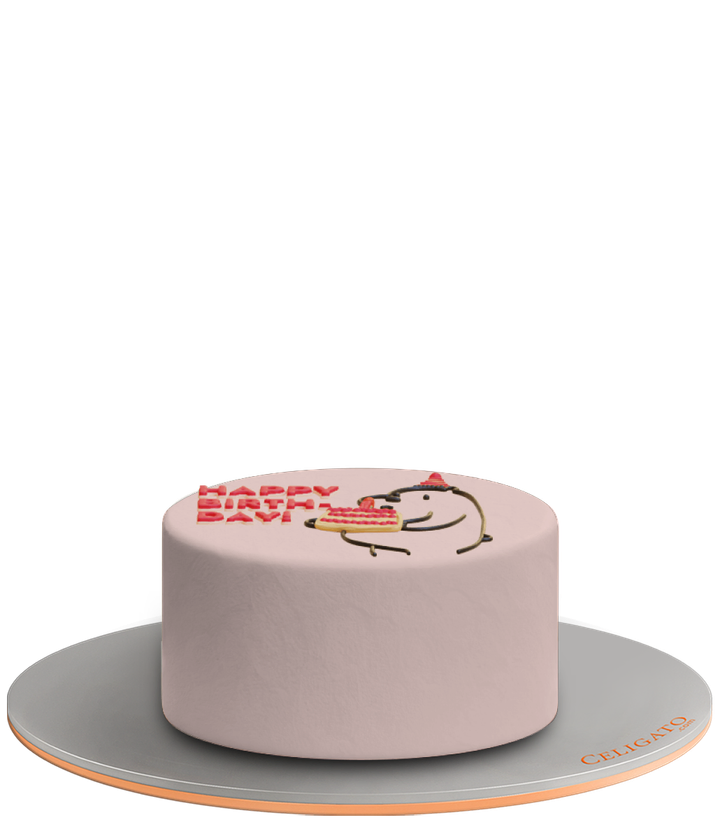 Birthday Bear cake on transparent background