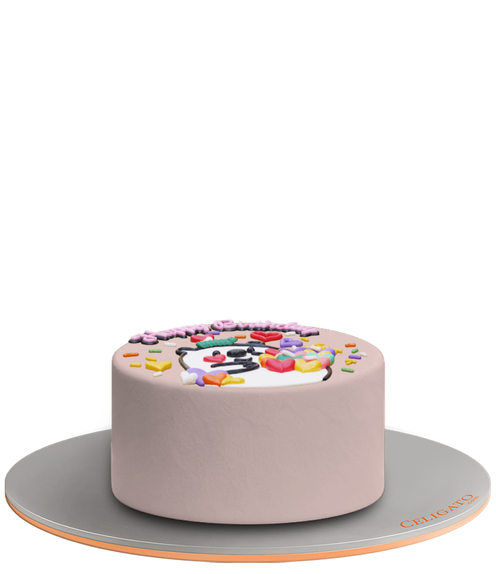 HBD Bear cake on transparent background