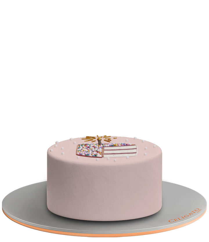 Make A Wish cake on transparent background
