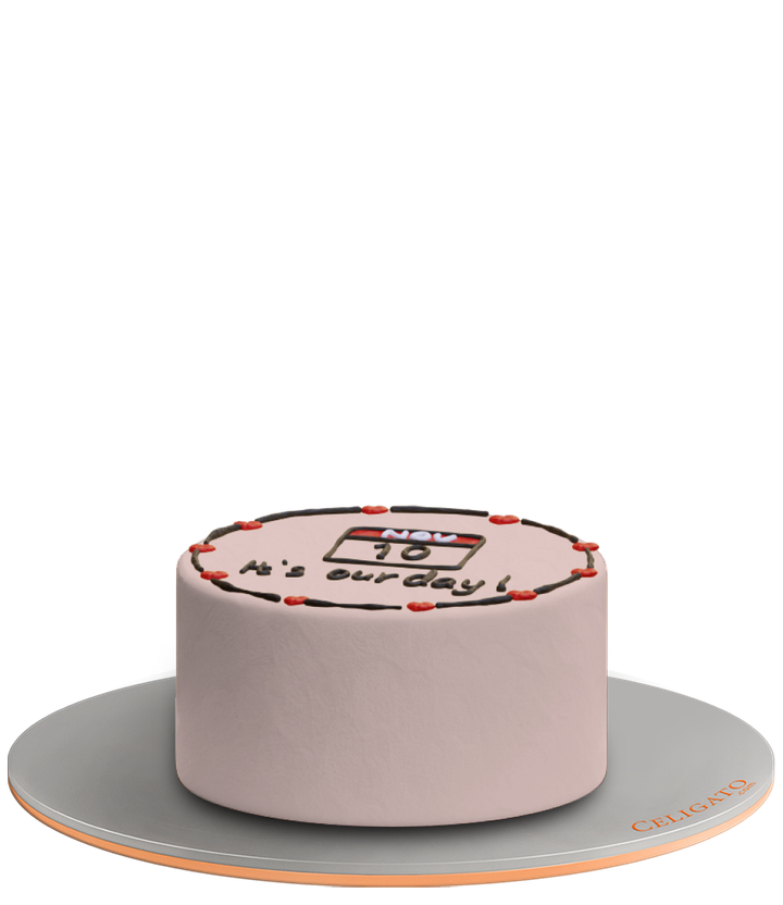 It's Our Day cake on transparent background
