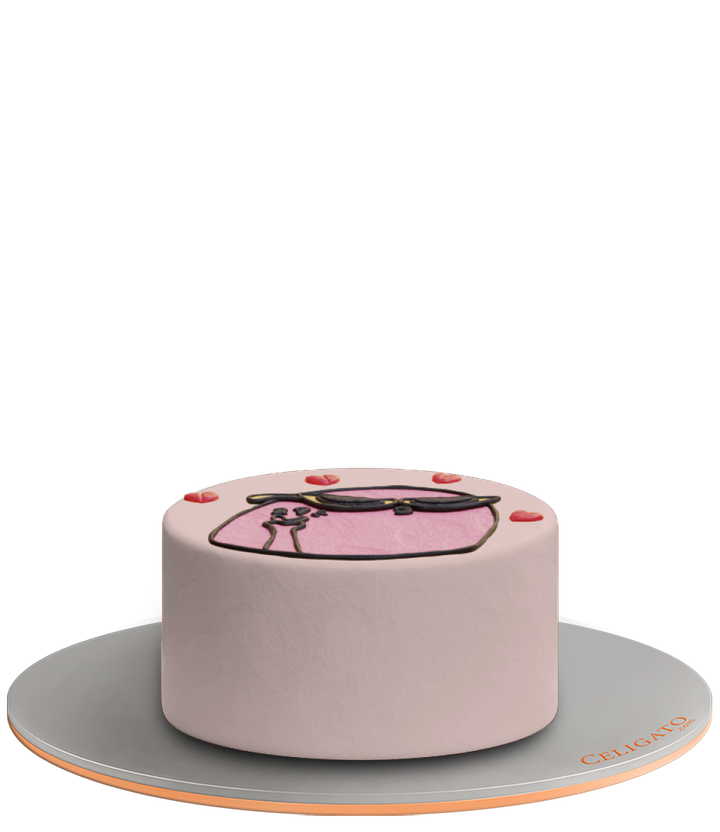 Peace Out cake on transparent background