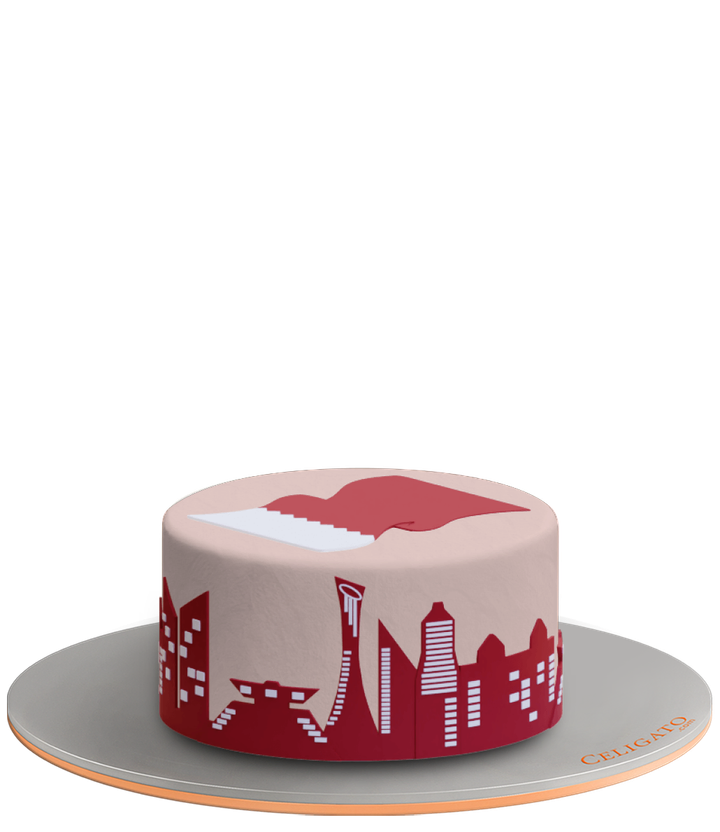Qatar Buildings cake on transparent background