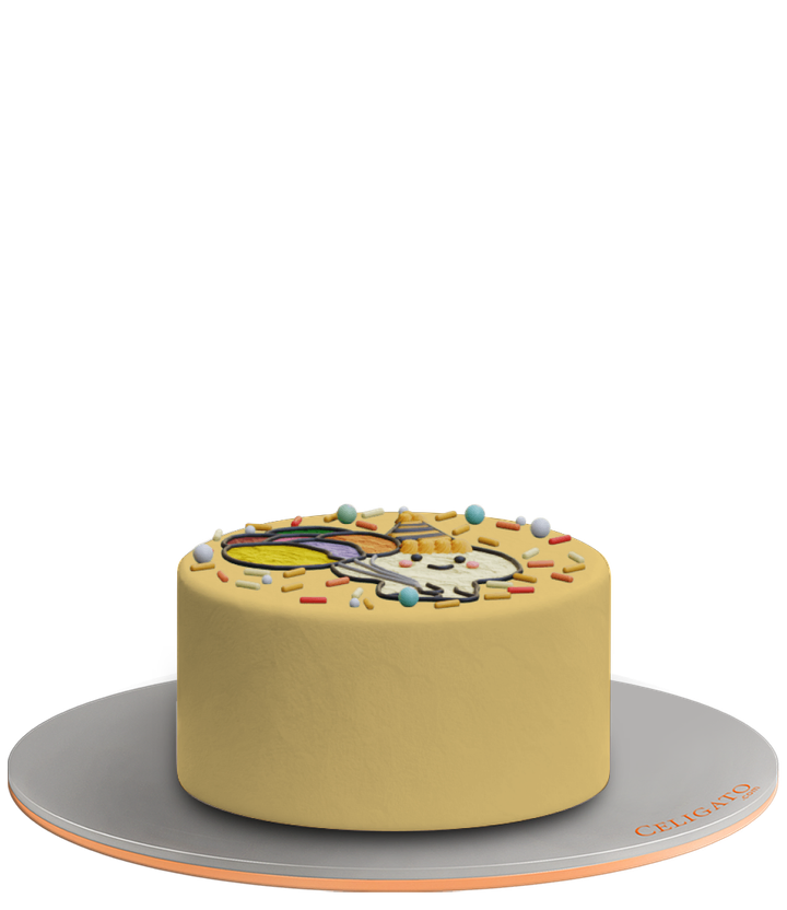 Balloons Sprinkles cake on transparent background