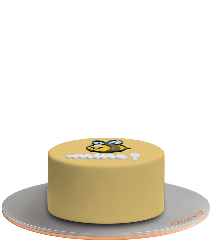 Bee Mine cake on transparent background