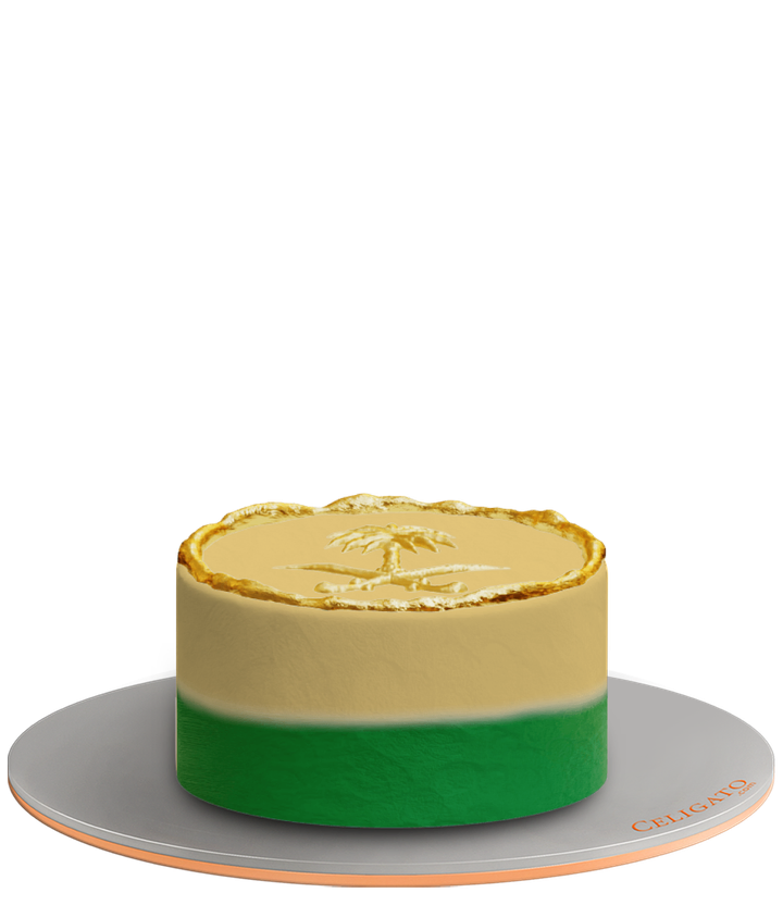 Golden Logo cake on transparent background