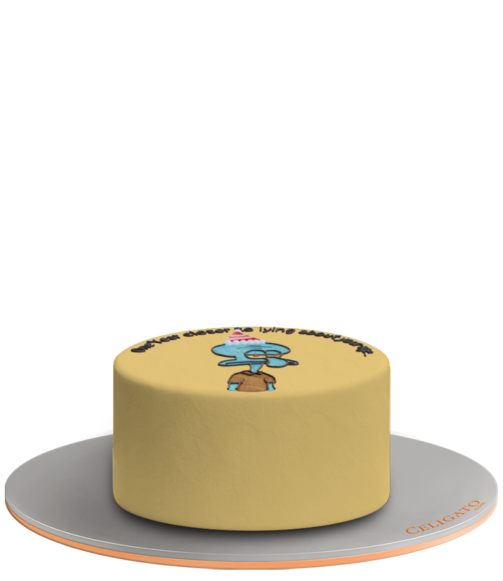 Squidward's Party cake on transparent background