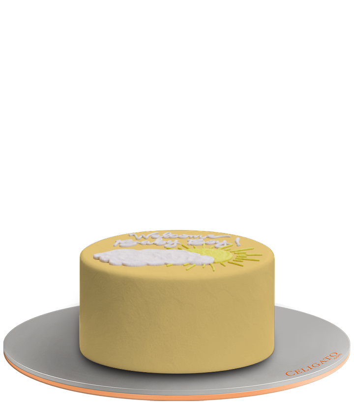 Welcome baby cake on transparent background
