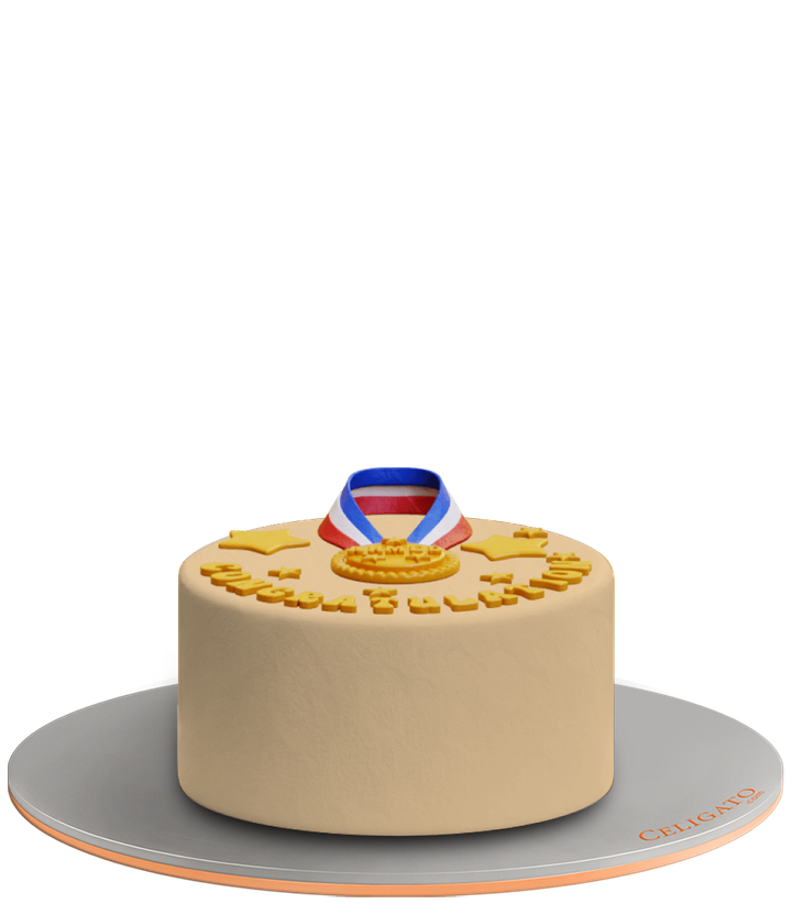 Winner Medal cake on transparent background
