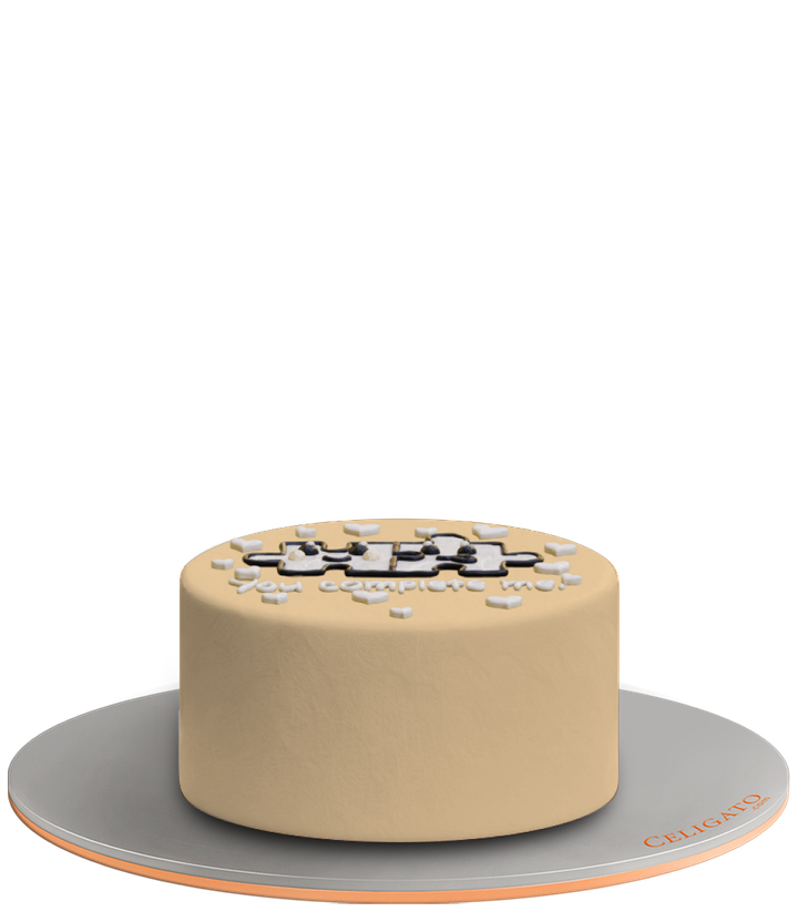 Puzzle Pieces cake on transparent background