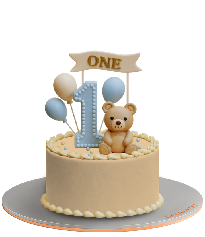Teddy is one Gender Reveal Cake on transparent background
