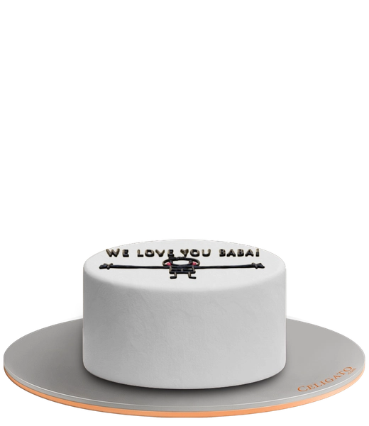 We Love You Best Baba Cake on transparent background