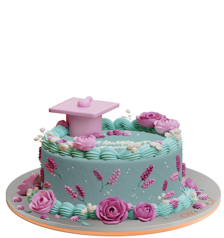 Floral Graduation cake