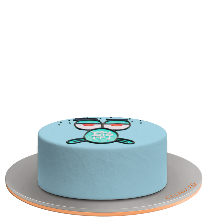 Squidward cake on transparent background